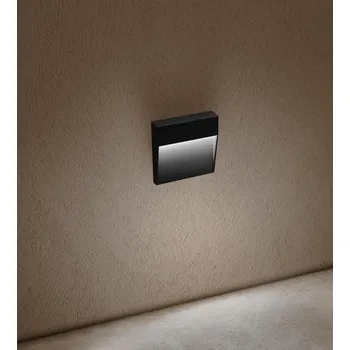 Venkovní osvětlení CENTURY SEGNAPASSO LED PASEO QUADRATO venkovní nástěnné svítidlo černá 4W 4000K IP54 - CENTURY CEN PEONES-041040