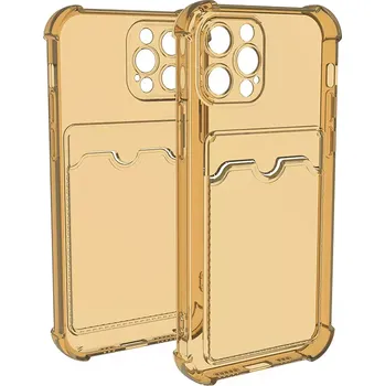 Pouzdro na mobilní telefon Anti shock barevný silikonový obal s peněženkou pro iPhone 16 Pro Max Barva: Žlutá