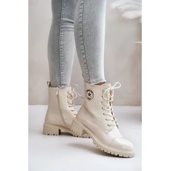 Dámská zimní obuv Dámské kotníkové šněrovací boty 089 model 201747 Ecru - Super Me ecri(krémová) 40