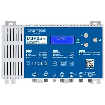 Příjem digitálního pozemního vysílání LEM ELETTRONICA LEM DSP25 V2 programovatelný DVB-T/T2 zesilovač