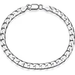 Stříbrný řetěz na ruku SQUARE CURB Pancr 6 mm varianta 22 cm