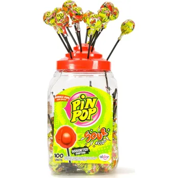 Bonbon Lízátko Pin pop kyselý mix / 100Ks