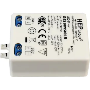 Příslušenství pro svítidlo LIGHT IMPRESSIONS Deko-Light LED-napájení CC, G5S10W500LR konstantní proud IP20 13-20V DC 6,50-10,00 W - LIGHT IMPRESSIONS IMPR 862238