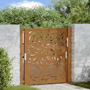 OMAXI Zahradní brána 100 x 100 cm odolná ocel s motivem plamene 572714