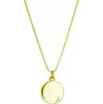 Pozlacený náhrdelník s přívěskem placička se srdíčkem 62006