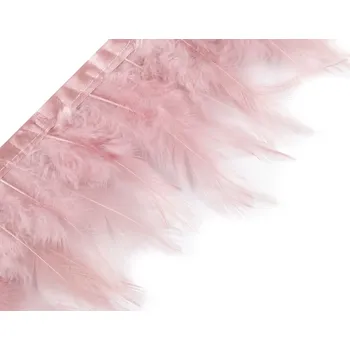 Prýmek - kohoutí peří 7-12 cm, barva 3 pudrová