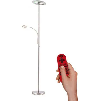 Stojací lampa JUSTLIGHT ROCCO LED stojací svítidlo, barva ocel, s aplikací, dálkový ovladač, stmívatelné MEDION RGB+2700-5000K - LEUCHTEN DIREKT / JUST LIGHT LD 11858-55