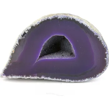 Přírodní kámen Achát geoda barvená fialová s dutinou 153g (Brazílie)