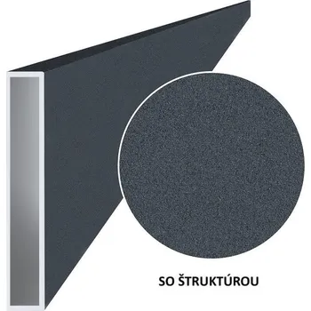 Plot Hliníkový jokl obdélníkový 100x20x1,5 mm, antracit RAL7016 se strukturou 2m +/- 5mm (AL-100x20x1.5-AS-2)
