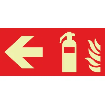 Hasicí přístroj vlevo - ISO 7010 fotoluminiscenční fotoluminscenční plast 300x150 mm