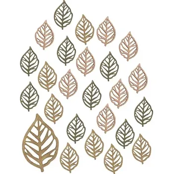 Dřevěné listy Mix barev 2 cm, 24 ks