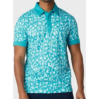 Pánské tričko CALLAWAY Birdseye View Allover Print pánské tričko modré Velikost oblečení: L + Dárková krabička týček