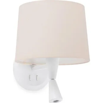Svítidlo FARO CONGA nástěnná lampa, bílá/béžová, se čtecí lampičkou - FARO FARO 64308-02