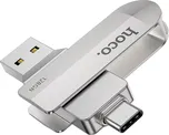 Fleška USB Flash disk HOCO UD10 s kapacitou 128 GB USB 3.0 s konektorem USB a USB-C (HOCO pendrive Wide UD10 USB + Typ C 128GB USB 3.0)