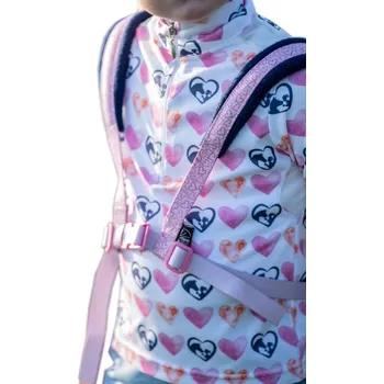 Postroj pro psa Postroj pro děti Funny Horses Hearts, rose/deep blue, Univerzální velikost