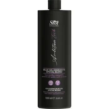 Barva na vlasy Shot Oxidizing Blue Gel Special Blond - oxidant s modrým pigmentem pro neutralizaci žluto-oranžových odlesků, 1000 ml 40 VOL - 12%