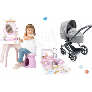 Kočárek Set kočárek a kosmetický kufřík Cybex Landau 3v1 Priam Corolle a kosmetický stolek s židlí Princezny