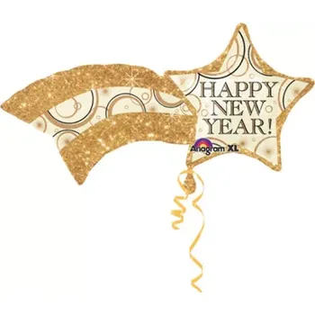 Balónek Foliový balonek kometa zlata 68cm