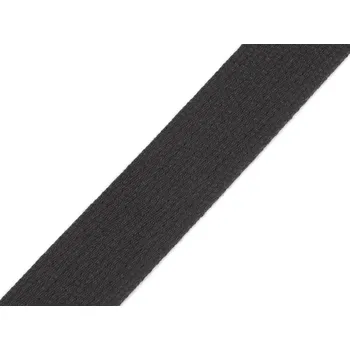 Bavlněný popruh šíře 25 mm, barva 7001 černá