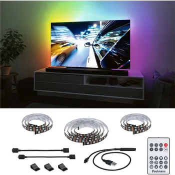 LED páska PAULMANN EntertainLED USB LED Strip osvětlení TV 65 palců 2,4m 4W 60LEDs/m RGB+ - PAULMANN P 78881