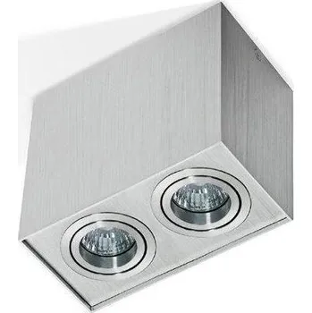 AZZARDO Stropní bodové přisazené svítidlo Azzardo Eloy 2 aluminium AZ1352 GU10 2x50W IP20 18,5cm hranaté hliníkové - AZZARDO AZZ AZ1352