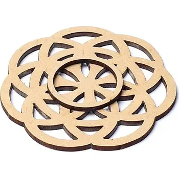 Čajovna Mani Bhadra STOJÁNEK NA DRAHOKAMOVÉ KOULE DŘEVĚNÝ SEMÍNKO ŽIVOTA 7CM