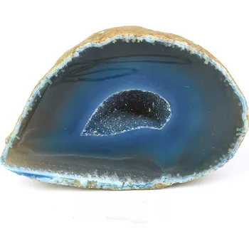 Přírodní kámen Achát geoda modrá barvená s dutinou 191g (Brazílie)