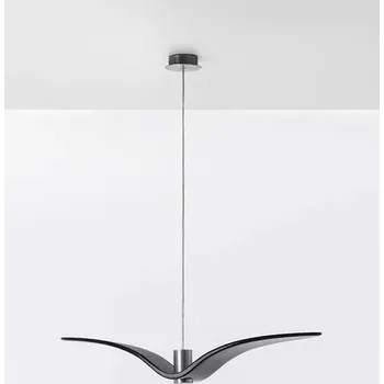 BROKIS Night Birds, závěsné svítidlo, 5W LED, šedé kouřové sklo BROKISGLASS / transparent kabel, délka 78cm - BROKIS A BRO PC00962_003