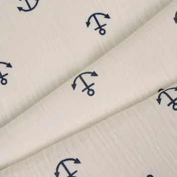 Takoy látka mušelín / dvojitá gázovina Bella bílá kotvičky