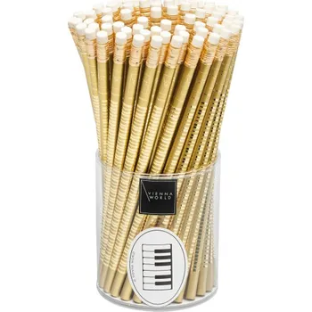 Tužka s gumou s potiskem klapek klavíru ve zlaté barvě 1 ks