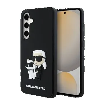 Karl Lagerfeld 3D Rubber Karl and Choupette Zadní Kryt pro Samsung Galaxy S24 FE Black