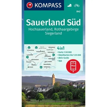 KOMPASS Wanderkarte 842 Sauerland Süd, Hochsauerland, Rothaargebirge, Siegerland 1:50.000