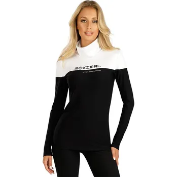 Dámský svetr Dámský zateplený rolák LITEX černo-bílý S