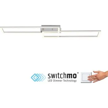 JUSTLIGHT IVEN LED stropní svítidlo podlouhlé, stříbrná barva, ploché, 3 krokové stmívání 3000K - LEUCHTEN DIREKT / JUST LIGHT LD 14691-55