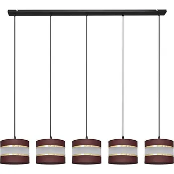 Lustr na lanku HELEN 5xE27/15W/230V hnědá/černá/zlatá