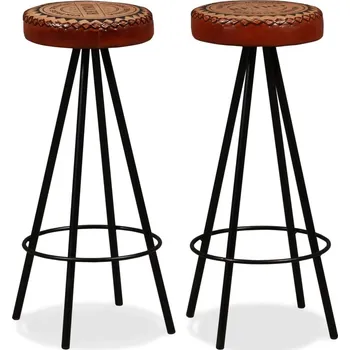 Barová židle Nabytek XL Barové stoličky 2 ks pravá kůže 245447