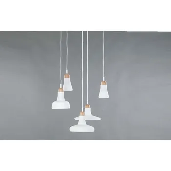 BROKIS Závěsné svítidlo SHADOWS set 5x triplex opál sklo / dub evropský bezbarvý / textil. kabel bílý - BROKIS BRO PC00931_073