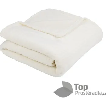 deka Mikroflanelová deka Premium s jemným vzorem 150x200 - Krémová