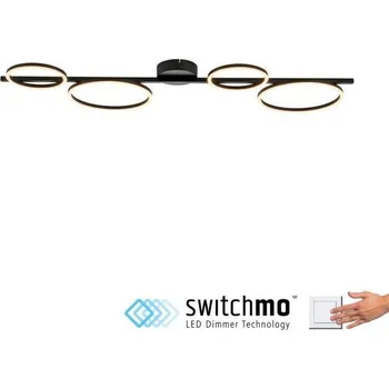 JUSTLIGHT MINI RITUS LED stropní svítidlo černé světelné kruhy krokově stmívatelné 3000K - JUST LIGHT LD 14211-18