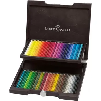 Kresba Pastelky Faber-Castell Polychromos v dřevěném kufříku sada 72 barev