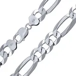 Stříbrný masivní řetěz Figaro pro muže 12,5 mm - rhodiovaný varianta 50 cm