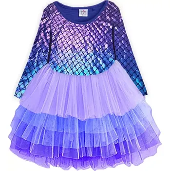 Dívčí šaty Vikita dívčí šaty s dlouhým rukávem Winter fialový 4