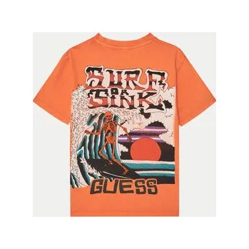 Pánské tričko Guess T-Shirt L5RI30 K8HM4 Oranžová Regular Fit 7Y