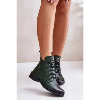 Dámská zimní obuv Dámské kotníkové boty ASA198-21 model 201242 Tmavě zelená - Jezzi tmavě zelená 39