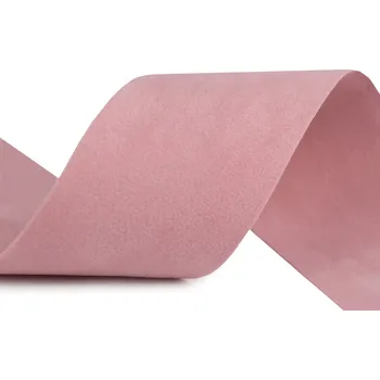 Stuha Semišová stuha velvet oboustranná šíře 40 mm, barva 57 pudrová