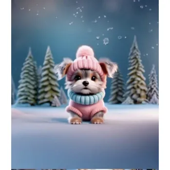 Panel - Teplákovina- Biewer v růžové 50x45cm