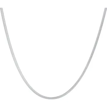 Šperk Dámský náhrdelník z chirurgické oceli Plochý had 4mm Stříbrný, Délka 55 cm Titan Jewerly NC-473