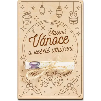 Dárková krabička Dřevěná dárková karta na peníze - Veselé utrácení