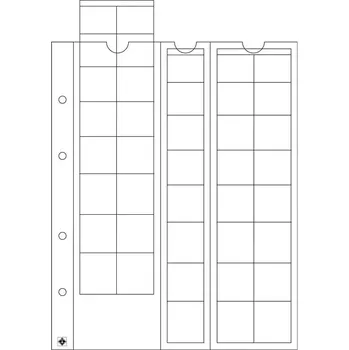 Obal pro sběratelský předmět Leuchtturm OPTIMA K50 - listy na 12 ks mincovních rámečků 50x50 mm (bal. 5 ks)