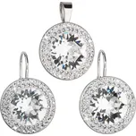 Sada šperků s krystaly Swarovski náušnice a přívěsek bílé kulaté 39108.1